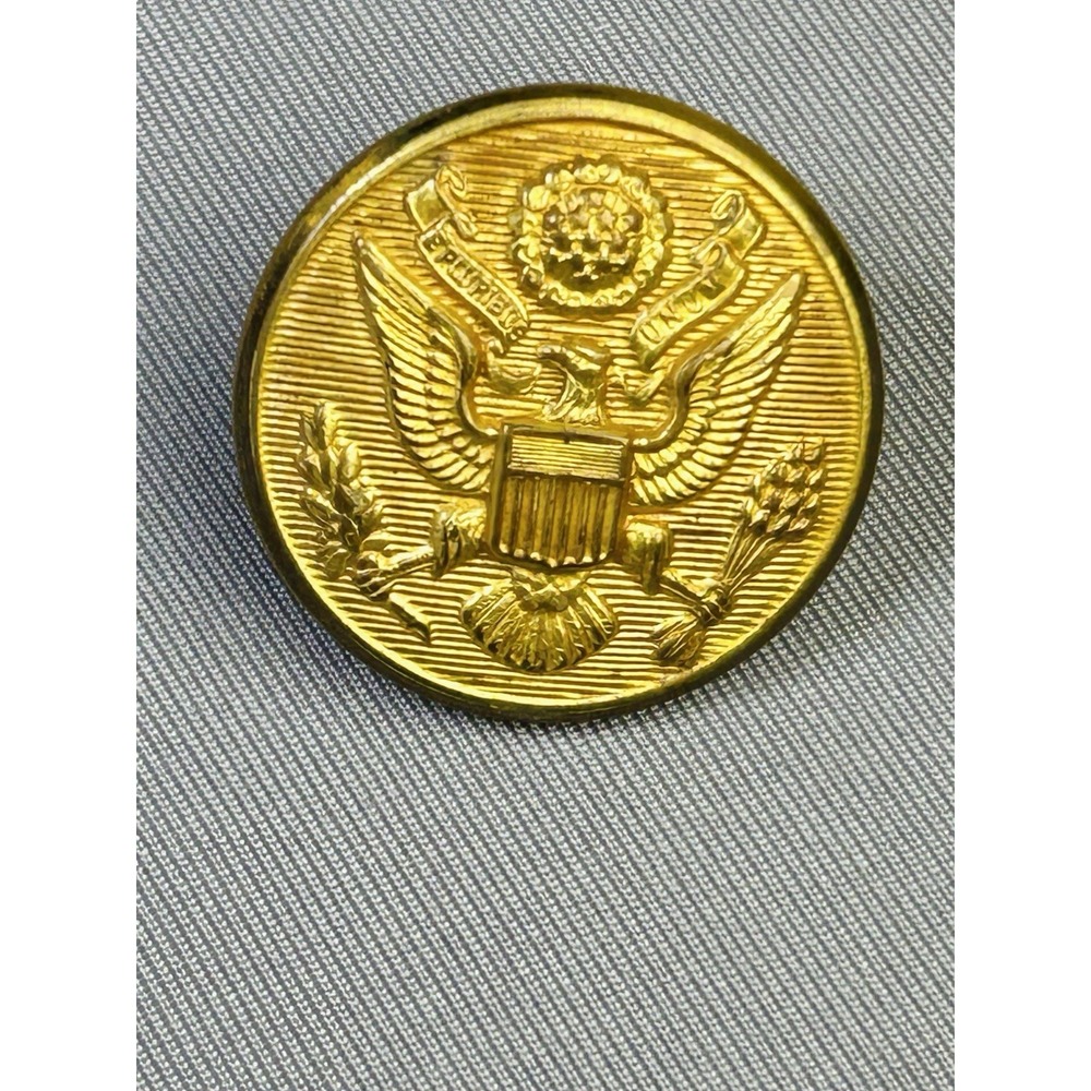 U.S. Army WWII Vintage Rex Products Corp Large Metal Uniform Coat Button